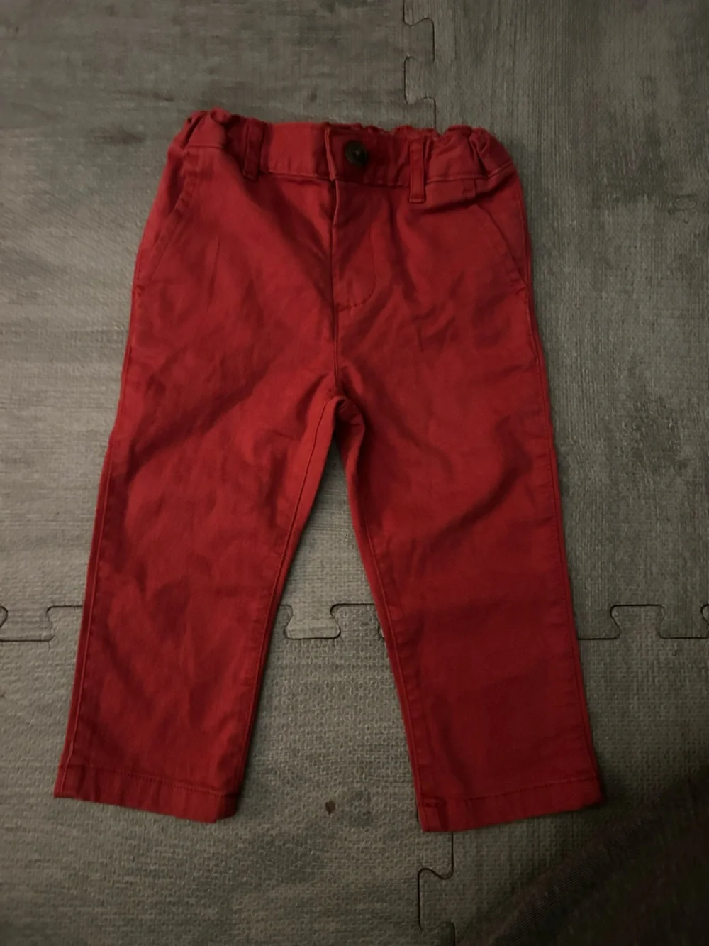 The Children's Place Red Pull-On Pants & Dark Denim Jeans Set